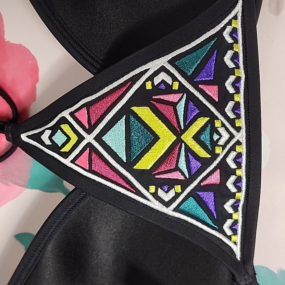 Victoria's Secret Pink Tribal Stained Glass Push Up Triangle Bikini Xs - Picture 5 of 6